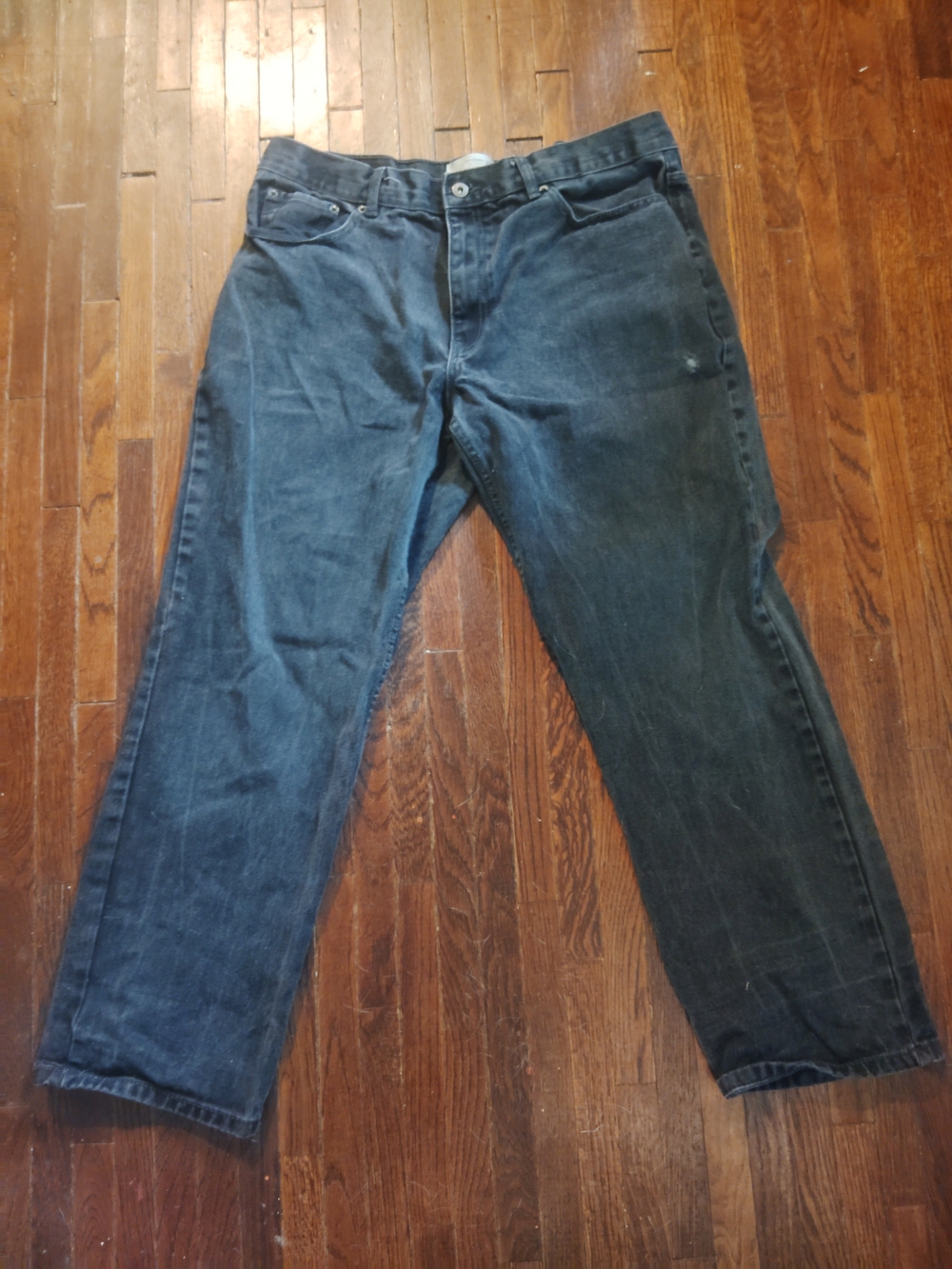 Vintage urban pipeline Men's Dark Blue Straight Jeans